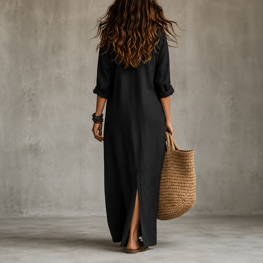 Celine™ | Vestido largo con botones