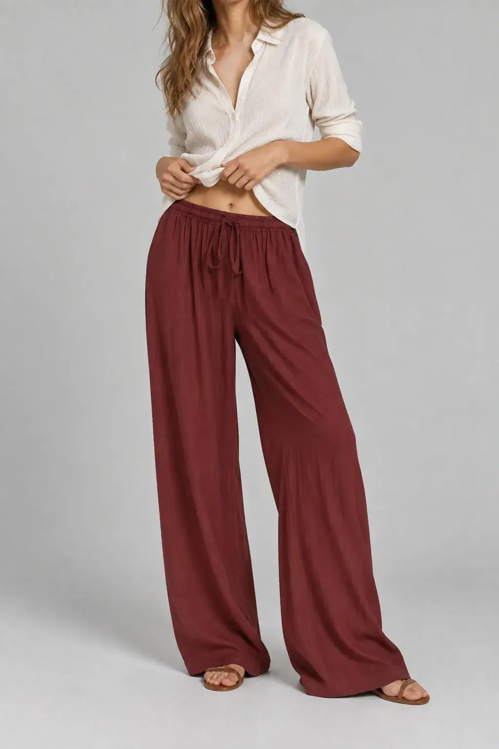 Ellery | Pantalón Wide Leg Efecto Lino
