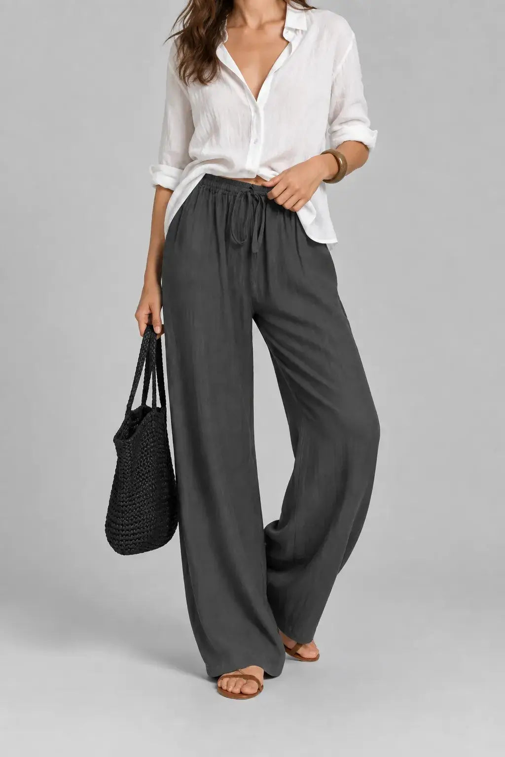 Ellery | Pantalón Wide Leg Efecto Lino
