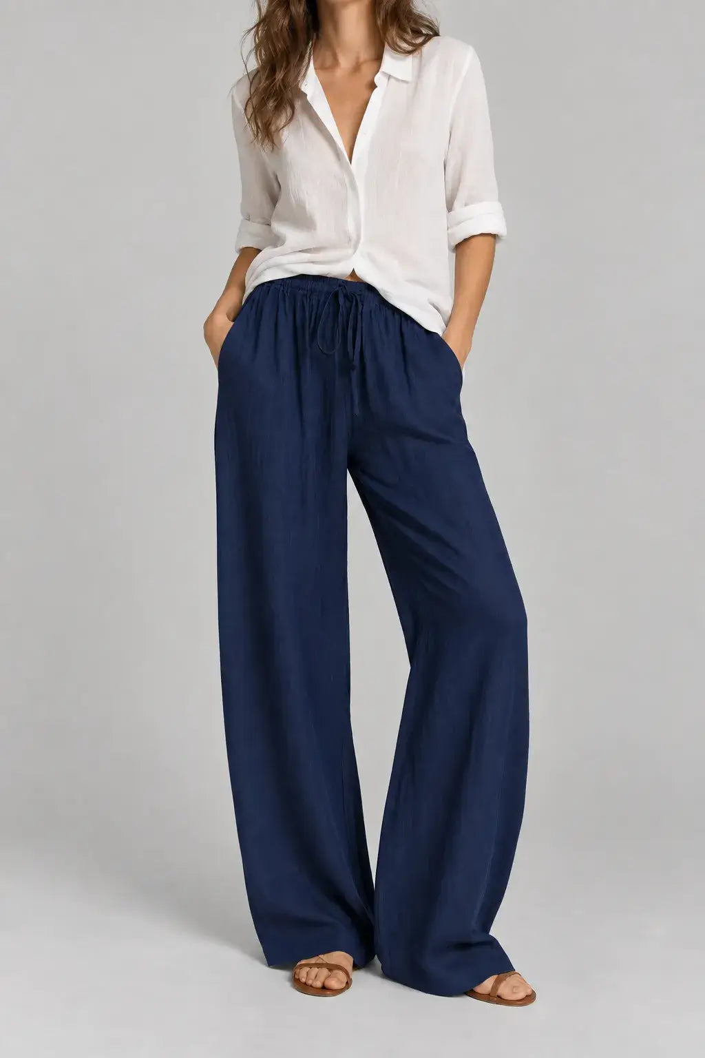 Ellery | Pantalón Wide Leg Efecto Lino