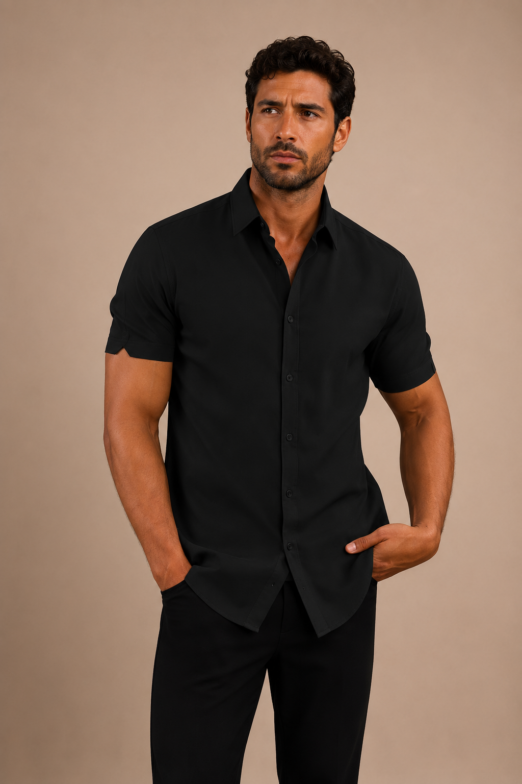 Enzo: Camisa con botones de manga corta
