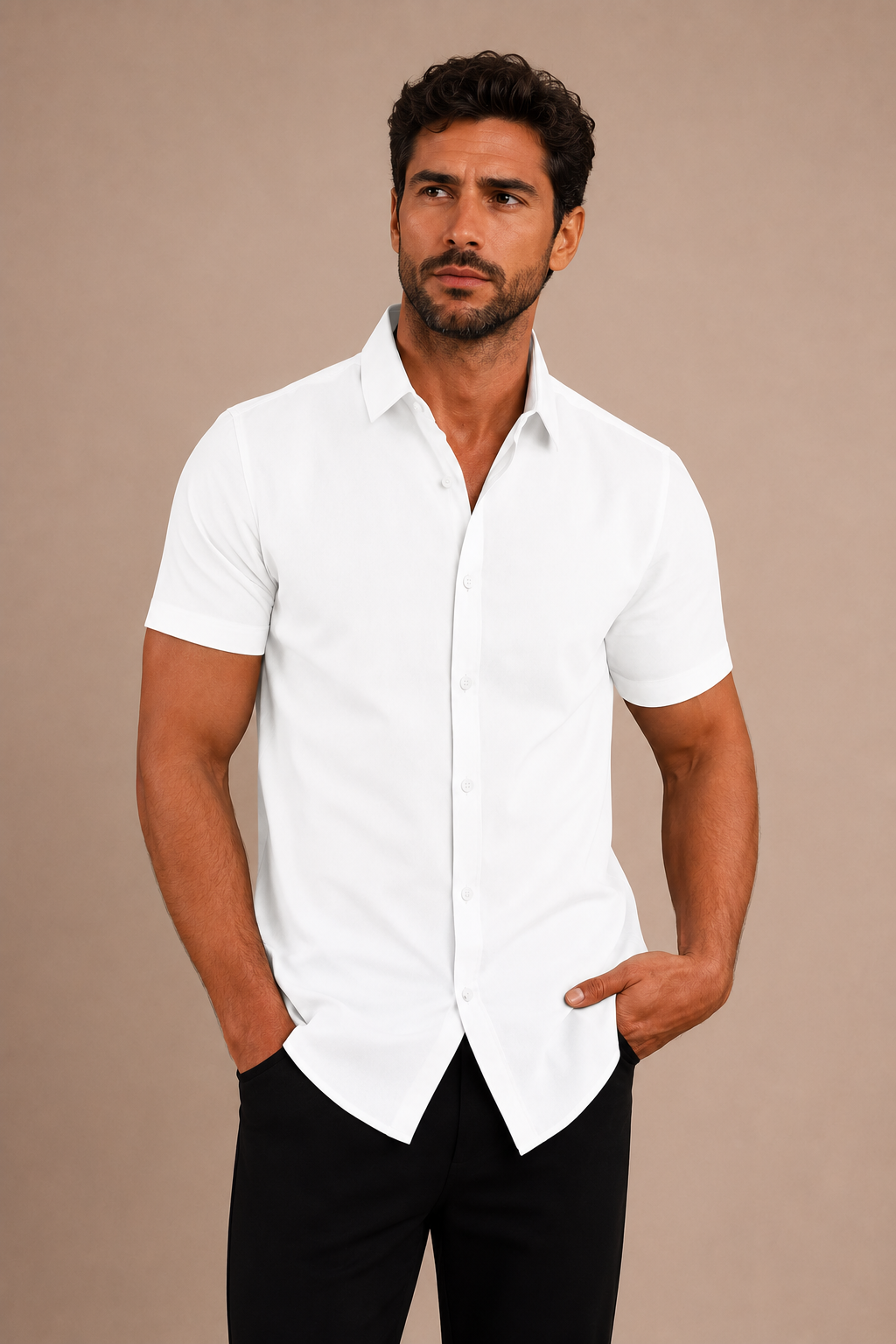 Enzo: Camisa con botones de manga corta