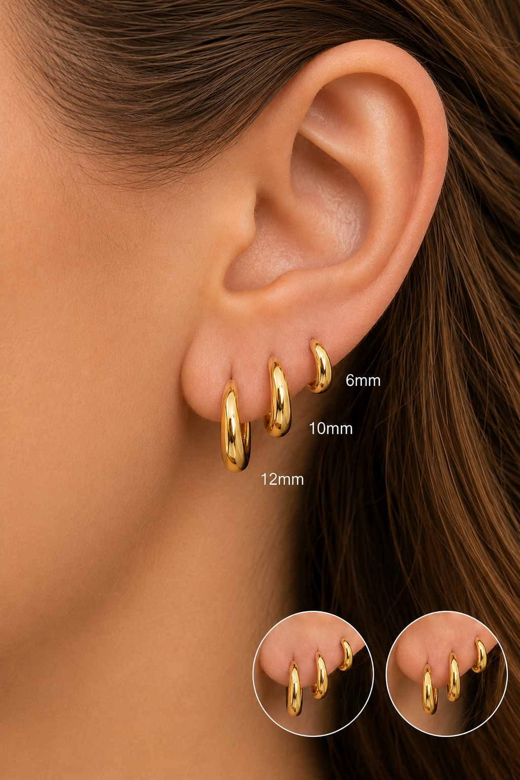 Pendientes de aro huggie