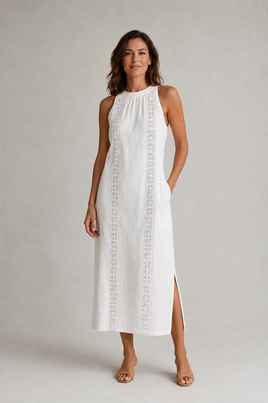 Luna | Vestido midi con cuello healter