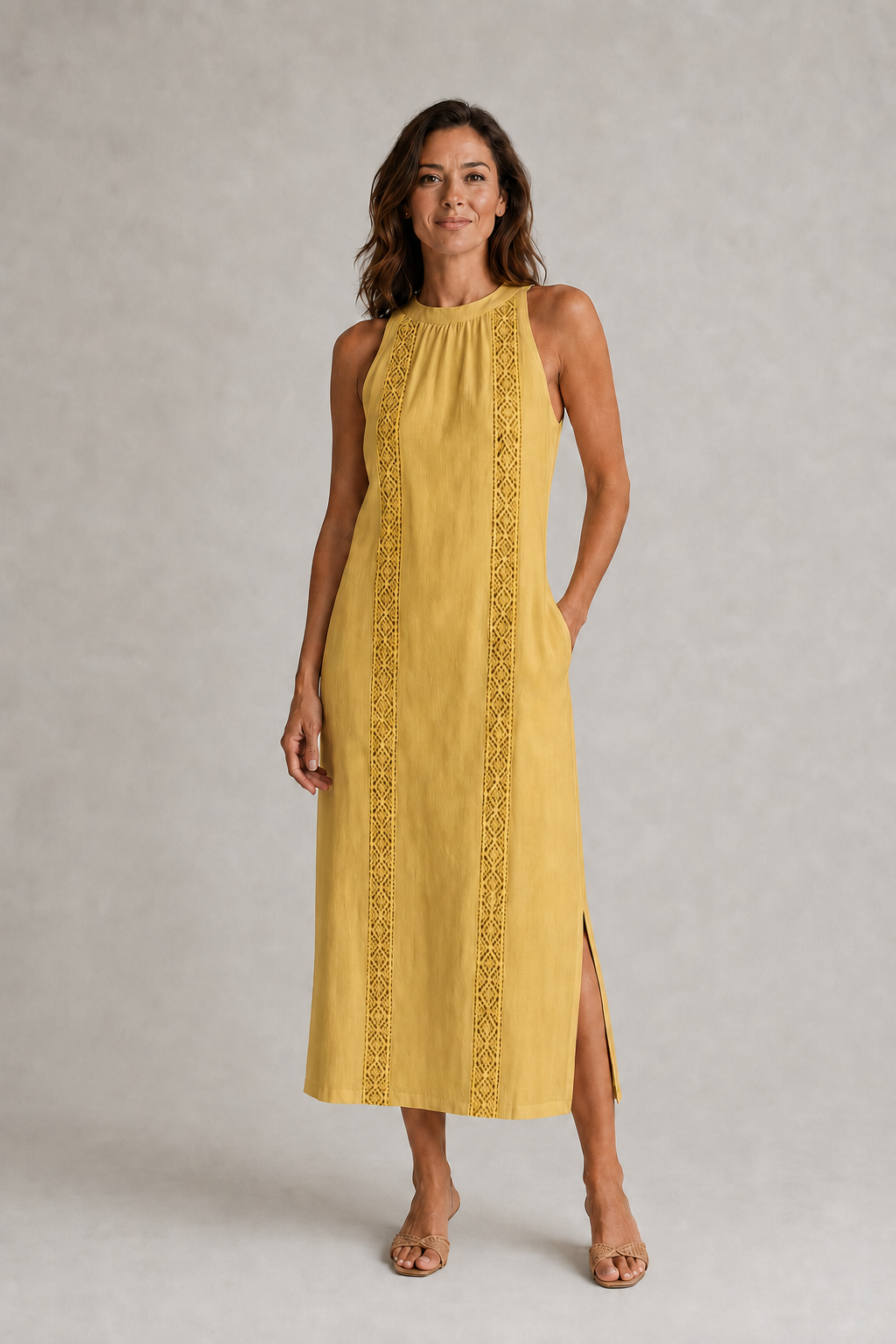 Luna | Vestido midi con cuello healter