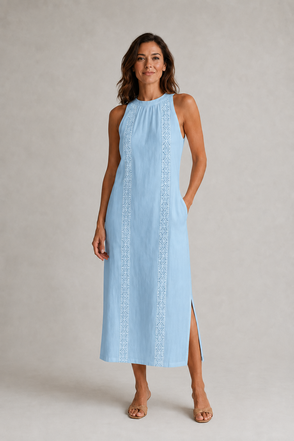 Luna | Vestido midi con cuello healter