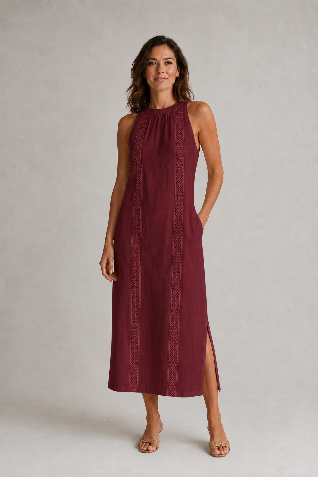 Luna | Vestido midi con cuello healter