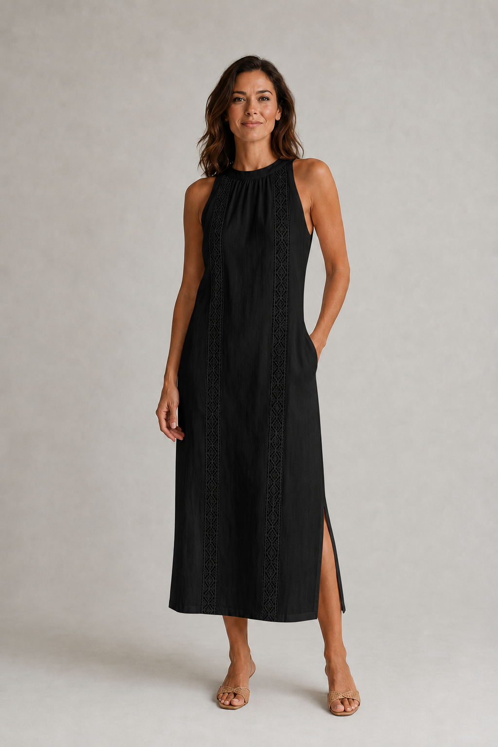 Luna | Vestido midi con cuello healter