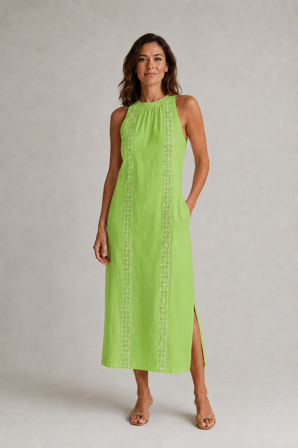 Luna | Vestido midi con cuello healter