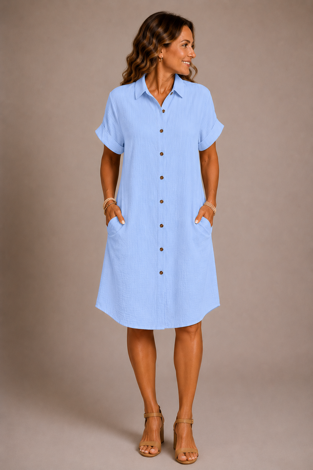 Allegra | Vestido camisero liso