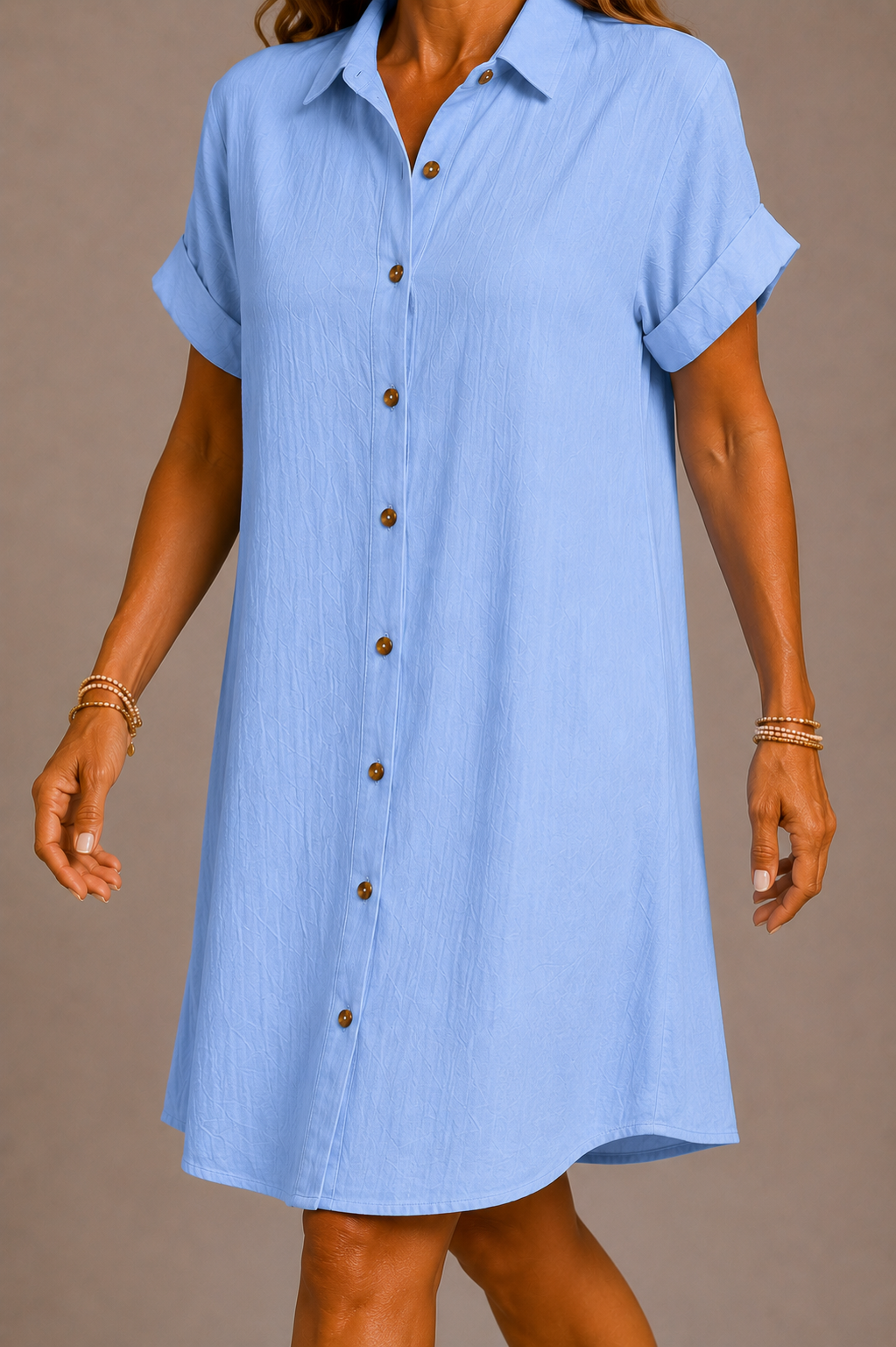 Allegra | Vestido camisero liso