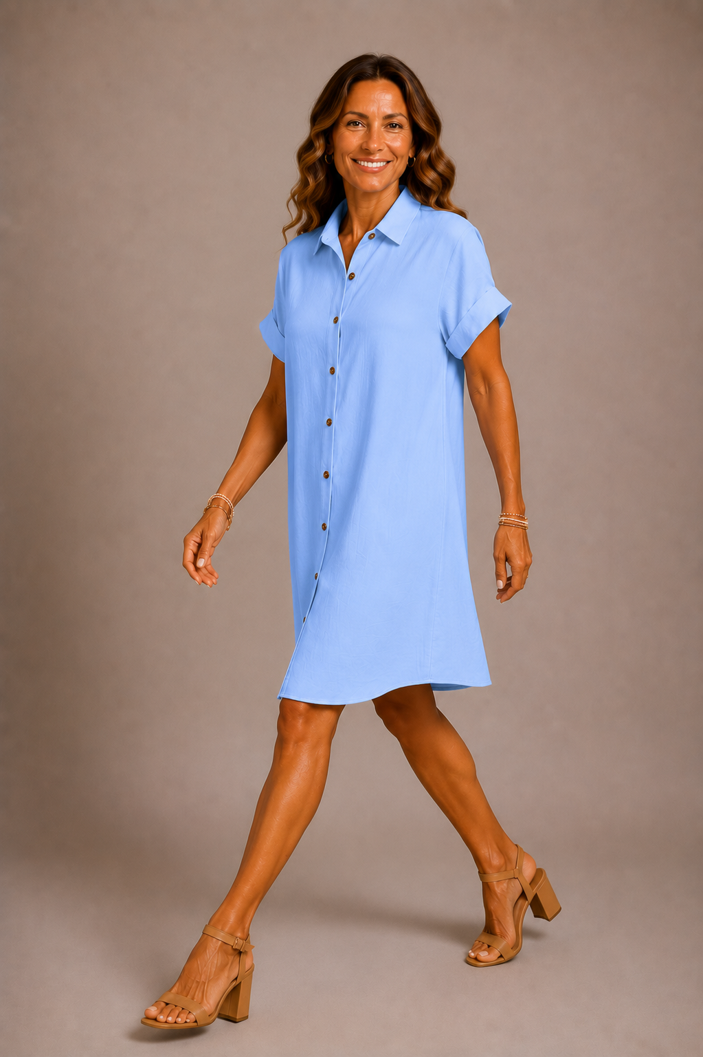Allegra | Vestido camisero liso