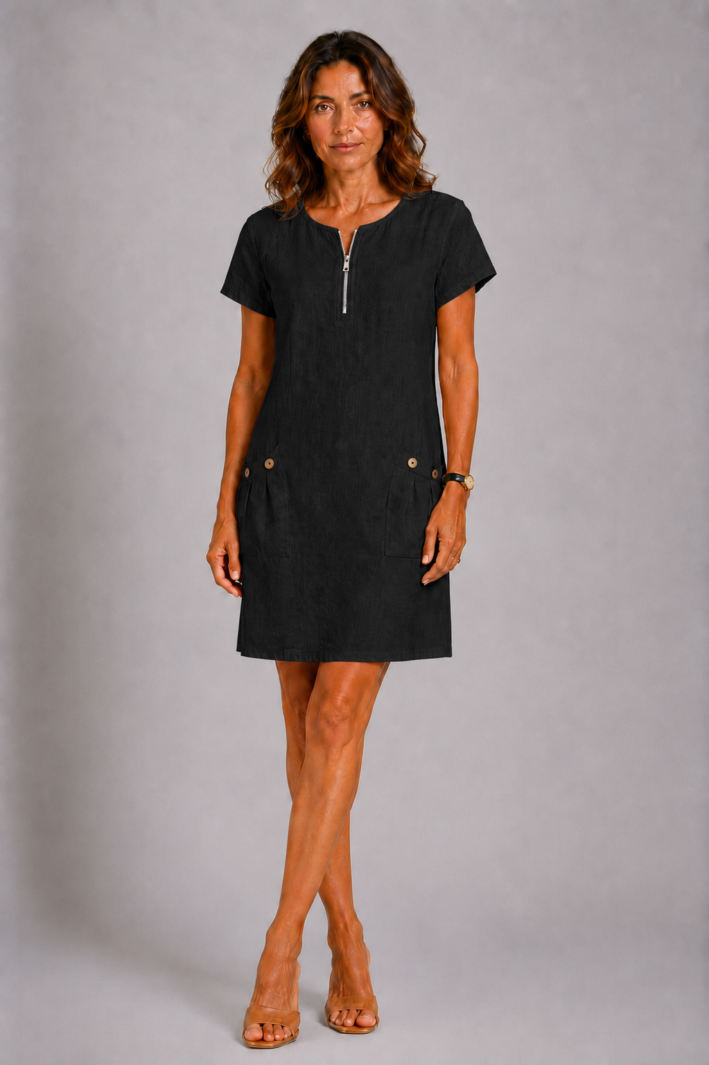 Elena | Vestido Corto Con Cremallera