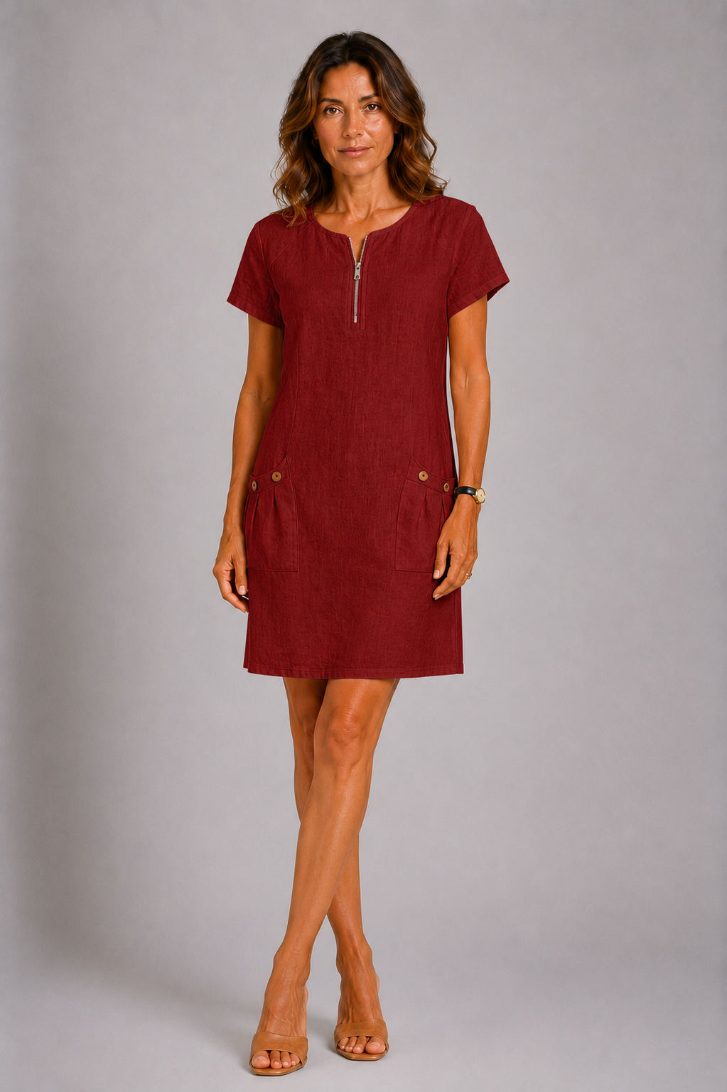 Elena | Vestido Corto Con Cremallera