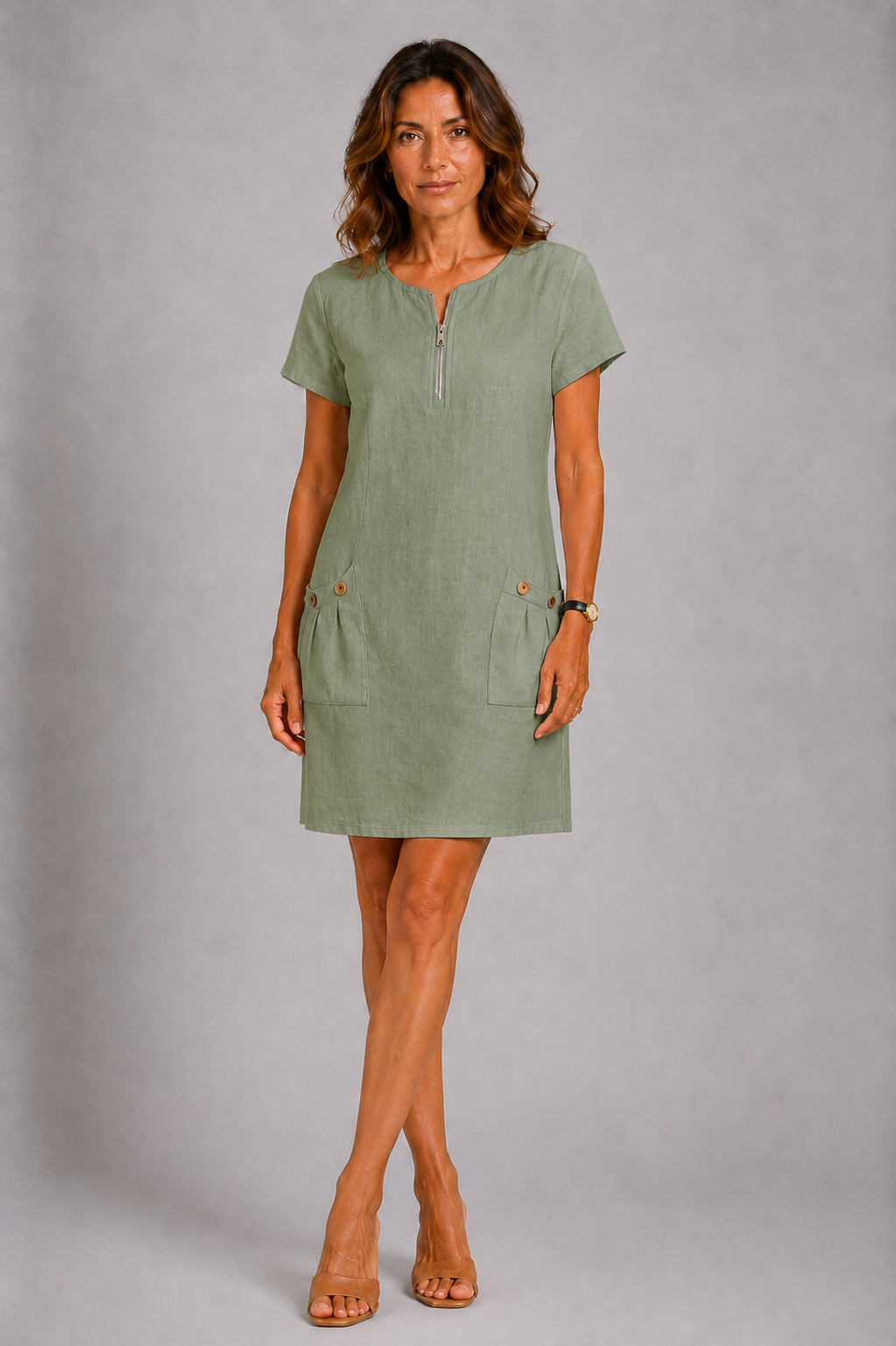 Elena | Vestido Corto Con Cremallera